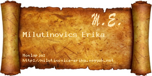 Milutinovics Erika névjegykártya